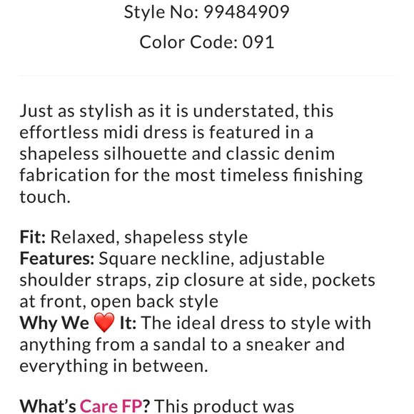 Free people dex denim midi dress - Picture 6 of 14